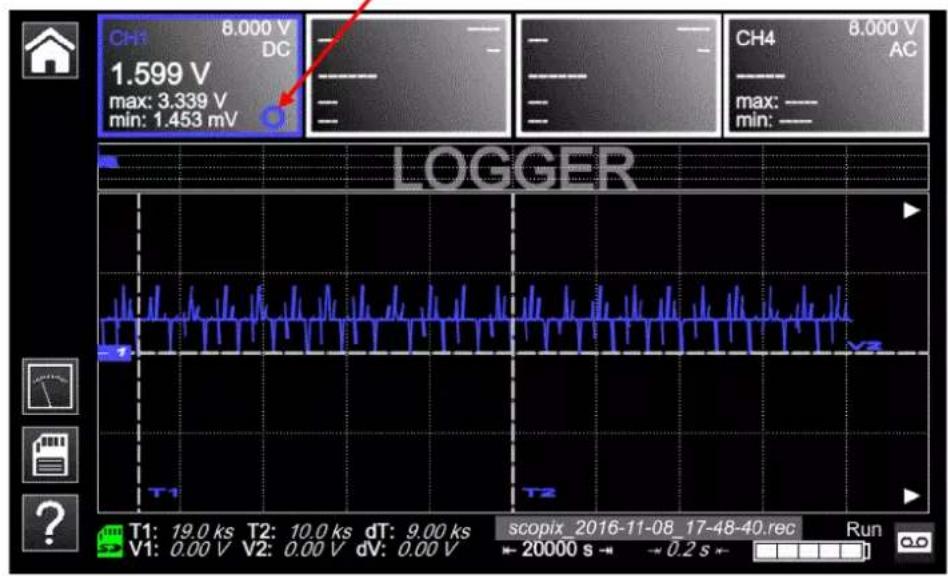 METRIX ScopiX IV OX 9304 - Icones/écran en mode LOGGER - 3