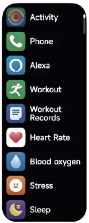 Activity Phone Alexa Workout Workout Records Heart Rate Blood oxygen Stress Sleep