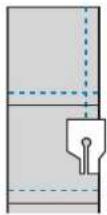 BABY LOCK Aventura 2 - Alignez le repere sur le bord supérieur du pied pour quilting (courtepointe) 1 / 4^ / pouce sur le bord supérieur du tissu. - 6
