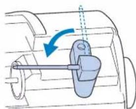 BABY LOCK Aventura 2 - Faites basculer le porte-bobine vers la gauche pour le positionner à l'horizontal. - 1