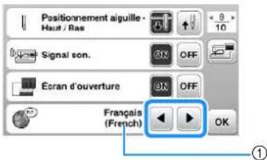 BABY LOCK Aventura 2 - Utilisez et pour selectionner la langue d'affichage. - 1