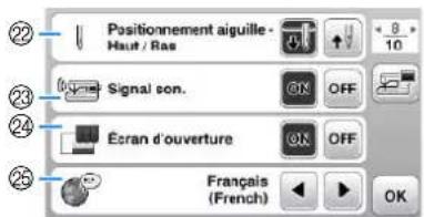 BABY LOCK Aventura 2 - Réglages généraux - 1