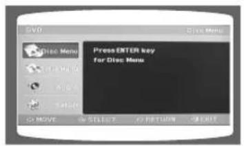 DVD Press ENTER key for Disc Menu