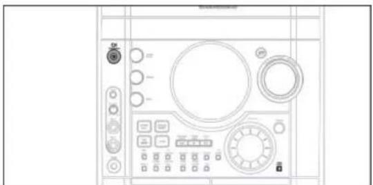 Technical diagram of a control panel with labeled buttons and gauges, including display and control elements.