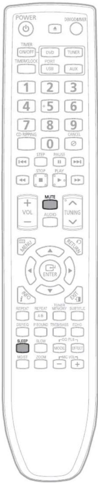 SAMSUNG MAX-DG89T - Fonction Sleep Timer / Fonction Mute - 1