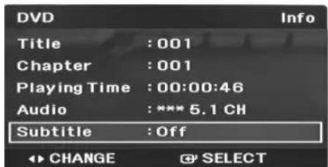 SAMSUNG MAX-DG89T - Fonction de sélection de la langue des sous-titres - 1