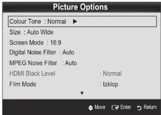 SAMSUNG UE37C6530UW - Picture Options - 1