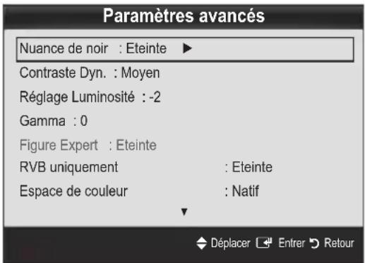 SAMSUNG UE37C6530UW - Paramètres avancés - 1
