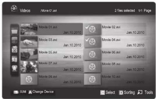 SAMSUNG UE37C6530UW - Playing the video/music/photo file group - 1