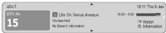 SAMSUNG UE37C6530UW - Using the INFO button (Now &amp; Next guide) - 2