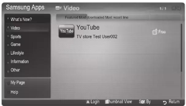 SAMSUNG UE37C6530UW - Samsung Apps - 1