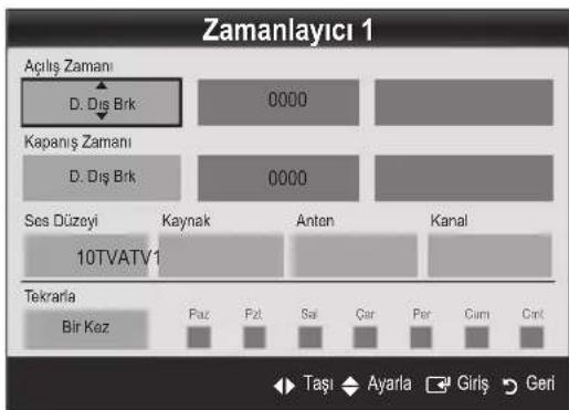 SAMSUNG UE37C6530UW - Açma/Kapama Zamanlayıcısını Ayarlama - 1