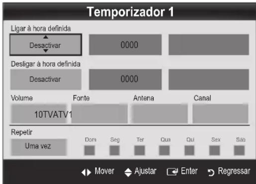 SAMSUNG UE37C6530UW - Definição do temporizador - 1