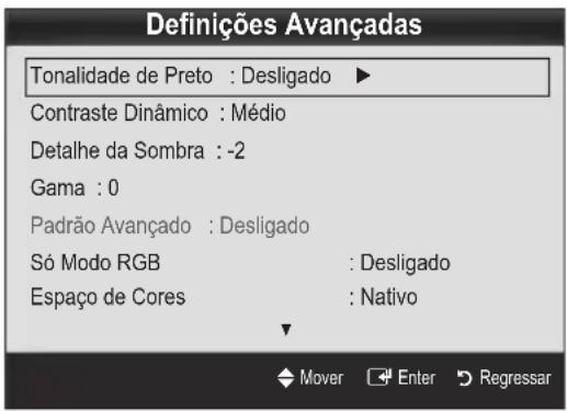 SAMSUNG UE37C6530UW - Definições Avançadas - 1