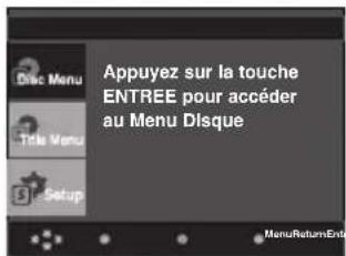 Appuyez sur la touche ENTREE pour accéder au Menu Disque
