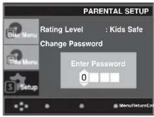 SAMSUNG DVD-P290K - Setting Up the Rating Level - 4