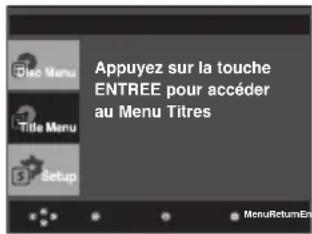 Appuyez sur la touche ENTREE pour accéder au Menu Titres