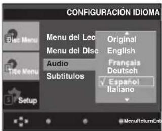 SAMSUNG DVD-P290K - Utilización del idioma del audio - 1