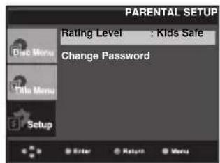 SAMSUNG DVD-P290K - Setting Up the Rating Level - 3