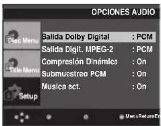 SAMSUNG DVD-P290K - Con guración de las opciones de audio - 2