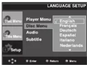 SAMSUNG DVD-P290K - Using the Disc Menu Language - 1