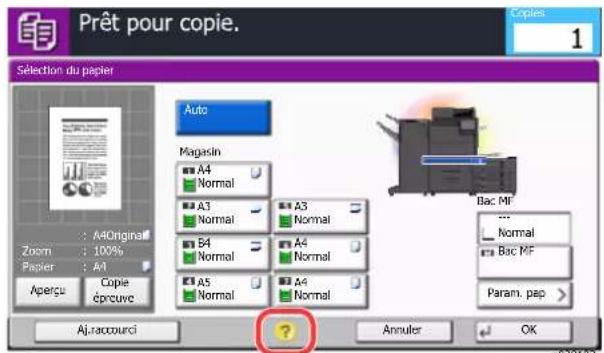KYOCERA TASKalfa 7002i - Sélectionner [Aide] sur le panneau. - 1