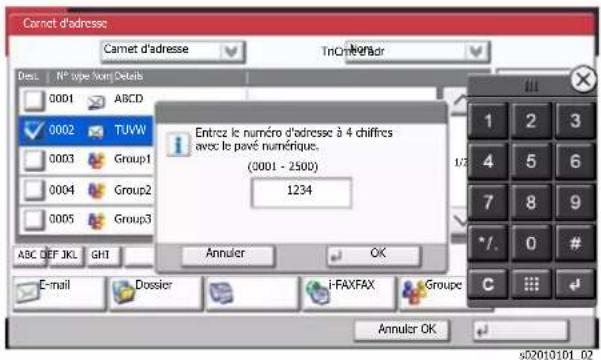 KYOCERA TASKalfa 7002i - Exemple : Recherche d'un numéro d'adresse - 3