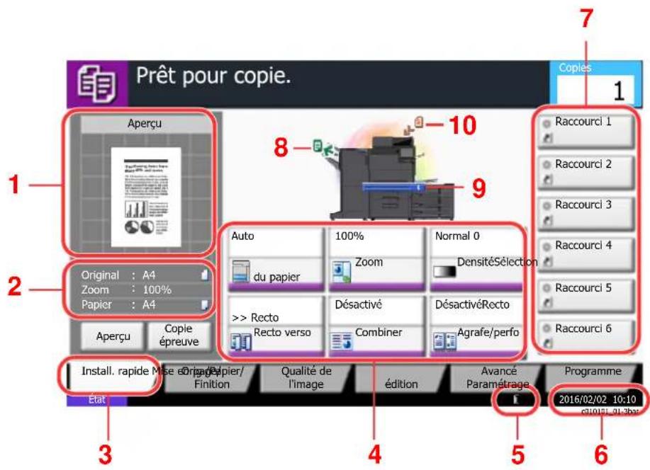 KYOCERA TASKalfa 8002i - Afficher l'écran de réglage - 1