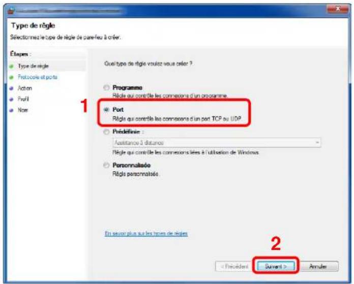 KYOCERA TASKalfa 8002i - Sélectionner [Port]. - 1