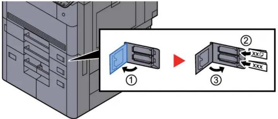 KYOCERA TASKalfa 8002i - Pour les magasins 1 et 2, insérer une feuille du format et type de papier requis, comme indiqué sur l'illustration. - 1