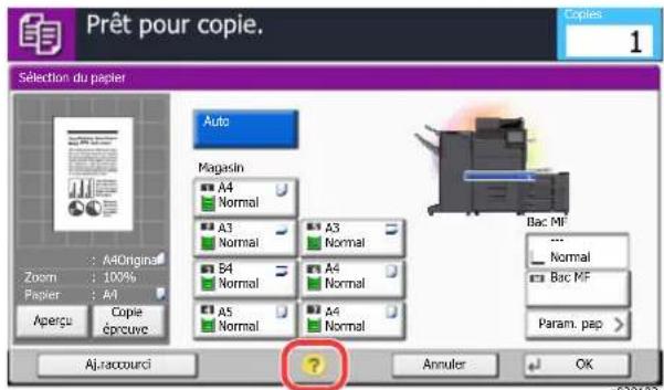 KYOCERA TASKalfa 8002i - Sélectionner [Aide] sur le panneau. - 1