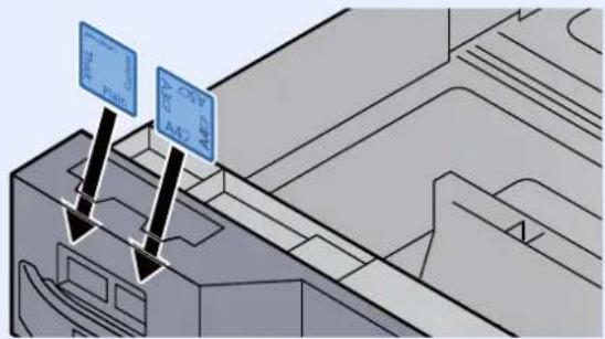 KYOCERA TASKalfa 8002i - Pour les magasins 1 et 2, insérer une feuille du format et type de papier requis, comme indiqué sur l'illustration. - 2