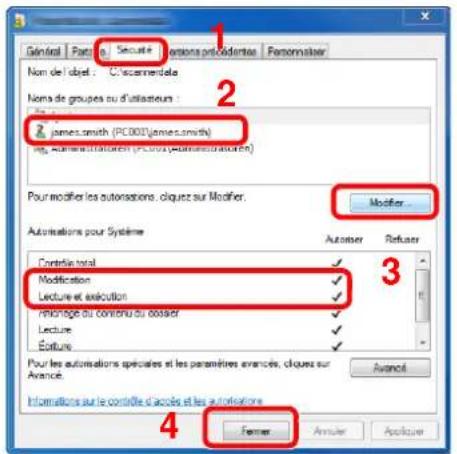 KYOCERA TASKalfa 8002i - Vérifier les détails configurés dans l'onglet [Sécurité]. - 1