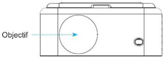 OPTOMA ML1080 - Dimensions du projecteur et installation au plafond - 1