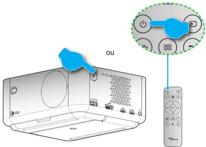OPTOMA ML1080 - Mise sous / hors tension du projecteur - 1