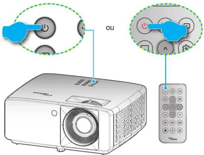 OPTOMA ZK450 - Mise sous/hors tension du projecteur - 1