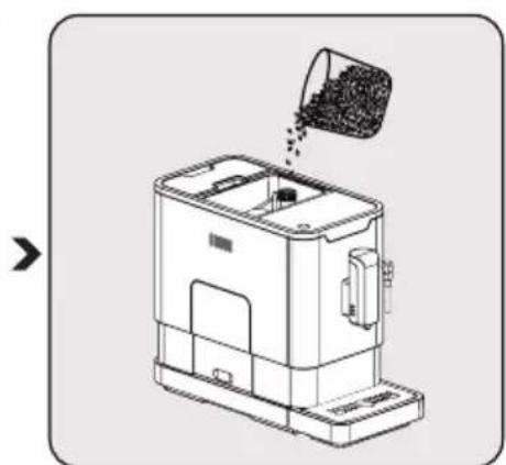 GRUNDIG CEG 3192 B - Naplňování nádoby na zrnkovou kávu - 3