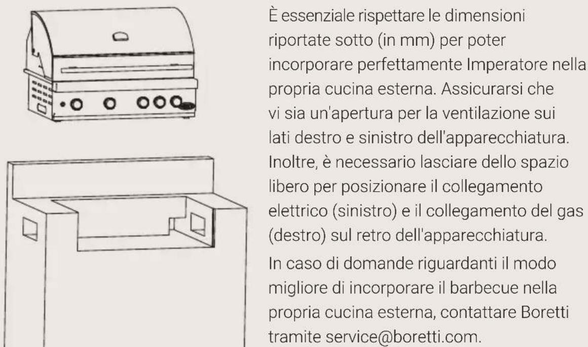 BORETTI Imperatore Nero BI - Passaggio 5 – Collegare il tubo flessibile del gas e il regolatore di pressione - 2