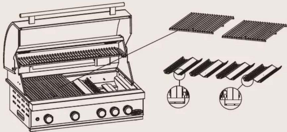 BORETTI Imperatore Nero BI - Passaggio 1 – Montaggio delle griglie e dei deflettori di calore - 1