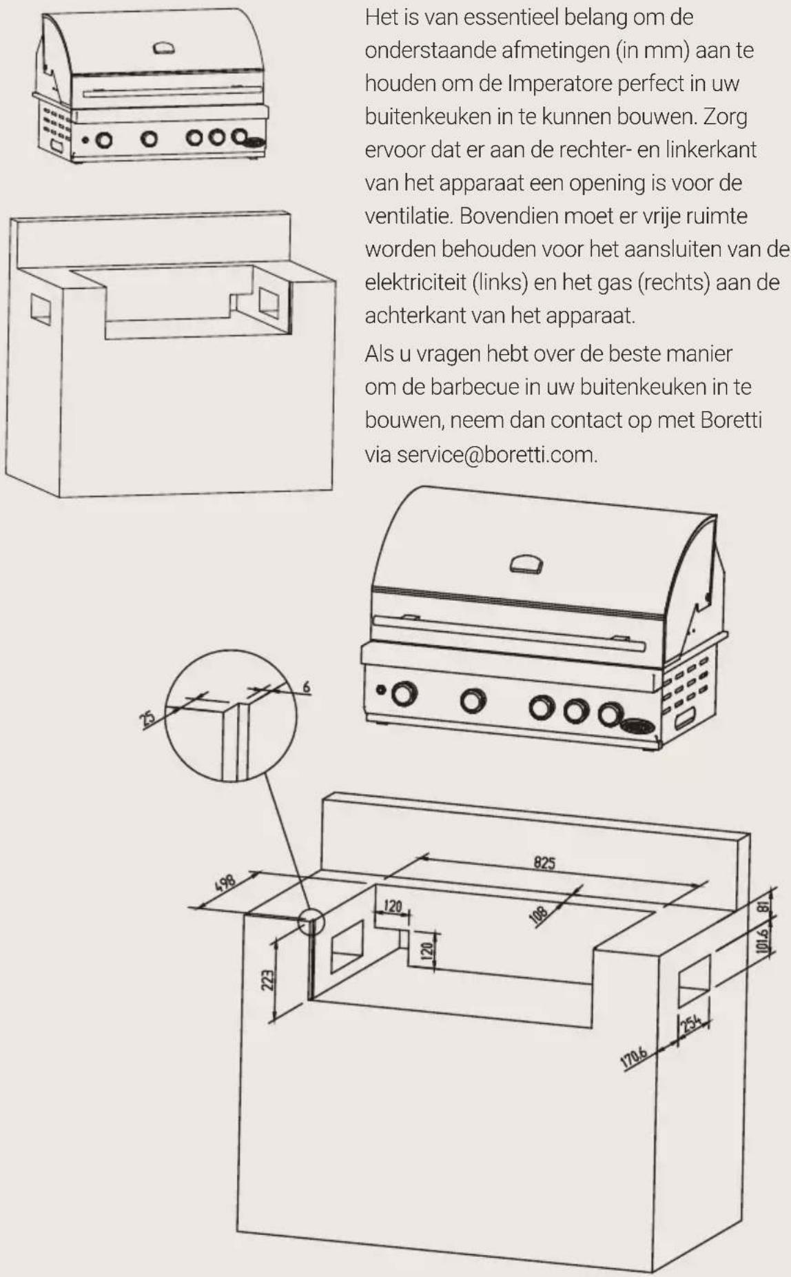 BORETTI Imperatore Nero BI - Stap 6 – Hoe bouwt u de barbecue in uw buitenkeuken in - 1