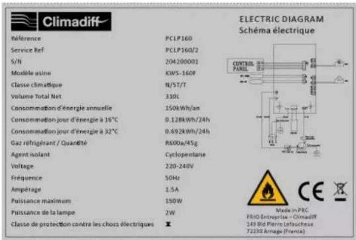 CLIMADIFF PCLP160 - TECHNICAL DATA - 1