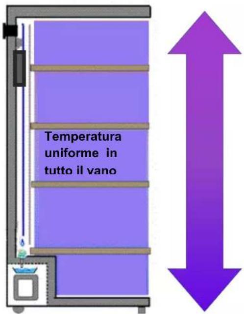 Temperatura uniforme in tutto il vano
