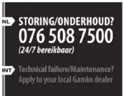 Gamko E3/22VSCS84 - Gamko Onderhoud - 2