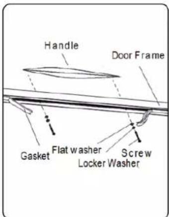 Handle Door Frame Gasket Flat washer Screw Locker Washer