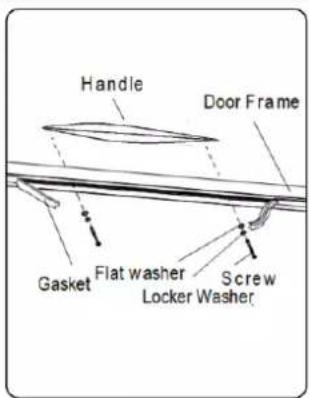 Handle Door Frame Gasket Flat washer Screw Locker Washer