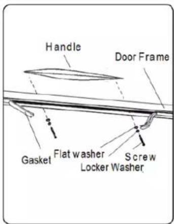 Handle Door Frame Gasket Flat washer Locker Washer Screw