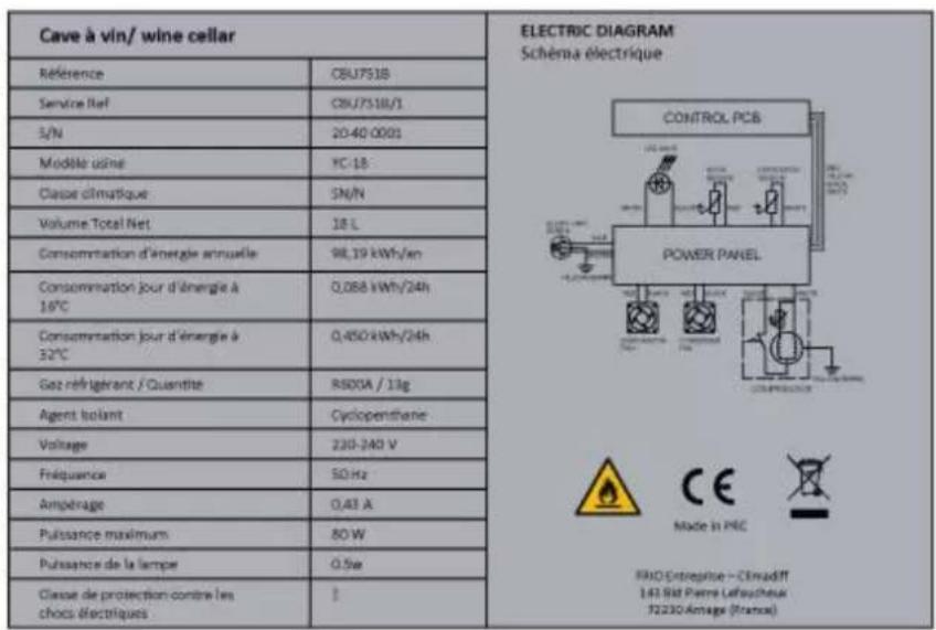 CLIMADIFF CBU51D1X - TECHNISCHE DATEN - 1