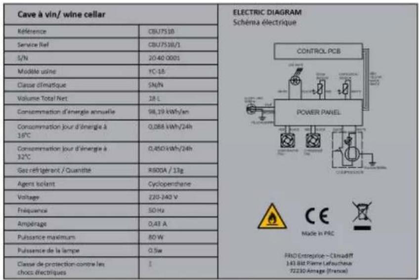 CLIMADIFF CBU51D1X - DATOS TÉCNICOS - 1