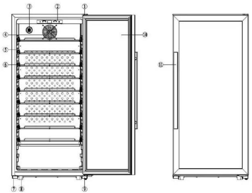 Technical diagram of an oven with numbered components and labeled parts in Chinese