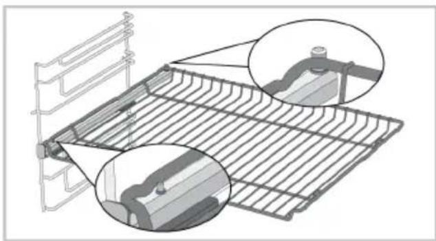 BEKO BBIMA13302BMPE - Proper placement of the wire grill and tray on the telescopic rails-On models with wire shelves and telescopic models - 1